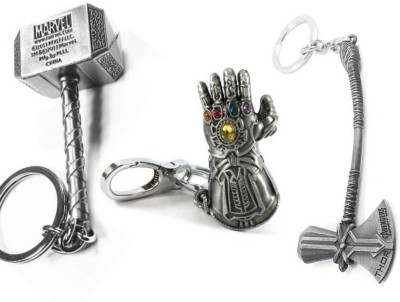 JAINSON MARTIN Combo of Avengers Infinity War Thanos Hand, Thor Hammer & Thor Axe Key Chain Key Chain