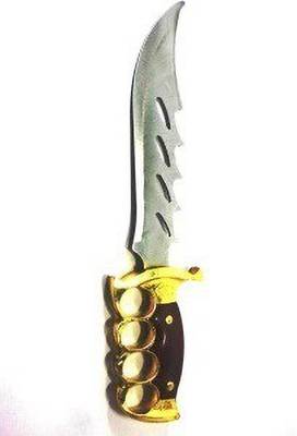 Triangle Ant HK 5639 Punch Golden | Fixed Blade With Leather Cover Stainless Steel Campers Knife, Knife Sharpener, Pocket Knife, Survival Knife, Multi Tool, Knife