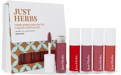 Just Herbs Herb enriched liquid lipstick kit Set of 5 Deeps & Reds(Red, 5 ml)