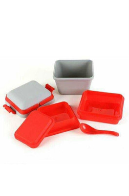 AneriDEALS Stylish Lunch box for New Generation, 3 Compartment with Handle & Push Lock 3 Containers Lunch Box(300 ml, Thermoware)
