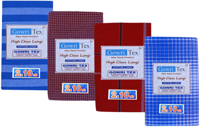 GOWRI TEX Checkered Multicolor Lungi