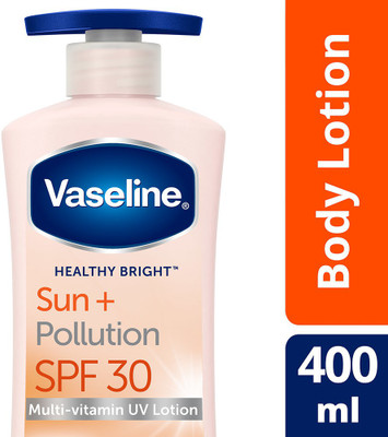 Vaseline Healthy Bright Sun+Pollution Protection Body Lotion SPF30, Reduces Tan  (400 Ml) For Rs. 221 @ 55 %