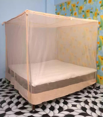 Raj Traders Cotton Adults Washable MP 103-IVORY2 Mosquito Net(IVORY, Bed Box)