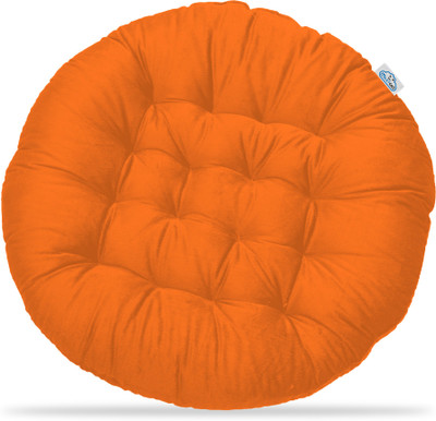 Next Go Polyester Fibre, Gel Solid Floor Cushion Pack of 1(Orange)