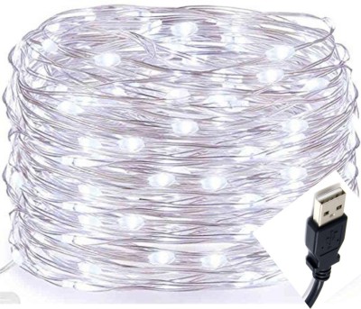 RAAGMANSAA 20 LEDs 2.01 m White Steady String Rice Lights(Pack of 1)