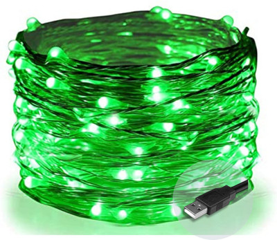 RAAGMANSAA 20 LEDs 2.01 m Green Steady String Rice Lights(Pack of 1)