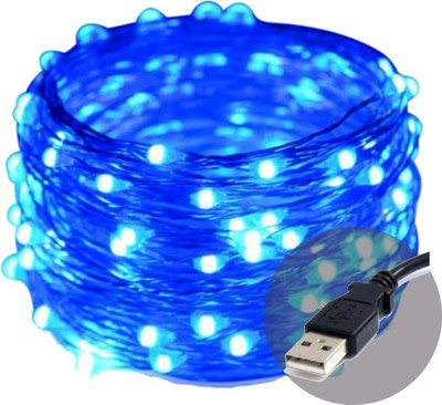RAAGMANSAA 50 LEDs 5 m Blue Steady String Rice Lights(Pack of 1)