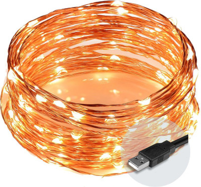 RAAGMANSAA 50 LEDs 5 m Yellow Steady String Rice Lights(Pack of 1)