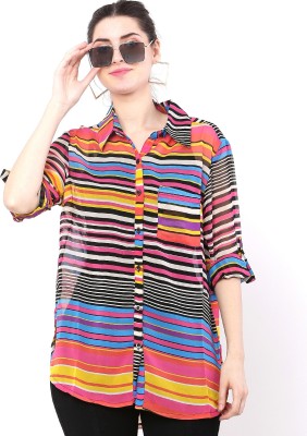 stylemyth Women Striped Casual Multicolor Shirt