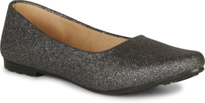 Footshez Shimmer Bellies For Women(Black , 7)