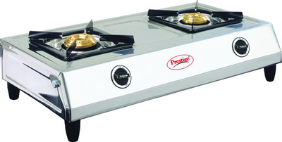 Prestige Shakti Stainless Steel Manual Gas Stove(2 Burners)