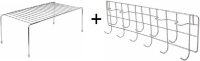 KITCHEN KART Containers Kitchen Rack Steel Presents Combo of Stainless Steel Spoon Hanger and Multipurpose Steel Dish