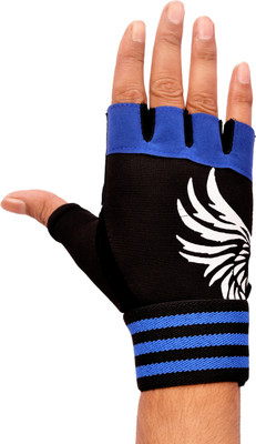 VELLY FIVE Gym Sports and Workout Gloves Gym & Fitness Gloves(Blue)