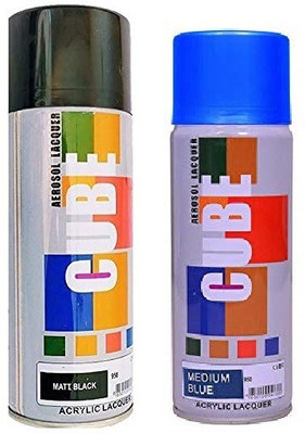 CUBE Cube Aerosol Multi Purpose Spray Paint EACH BOTTLE 450 ML Multicolor Spray Paint 450 ml(Pack of 2)