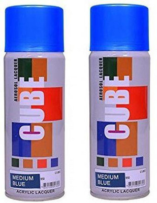 CUBE Cube Aerosol Multi Purpose Spray Paint EACH BOTTLE 450 ML Blue Spray Paint 450 ml(Pack of 2)