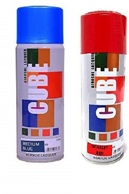 CUBE Cube Aerosol Multi Purpose Spray Paint EACH BOTTLE 450 ML Multicolor Spray Paint 450 ml(Pack of 2)