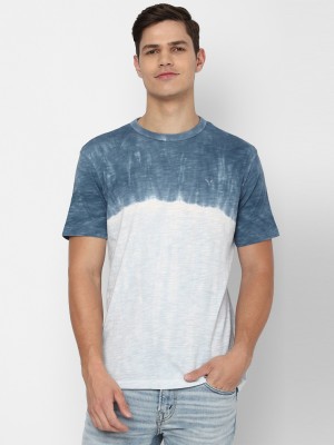 American Eagle Outfitters Solid Men Round Neck Blue T-Shirt