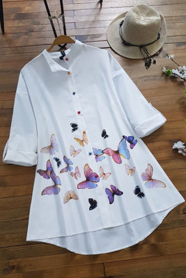 jaltrading Casual Printed Women White Top