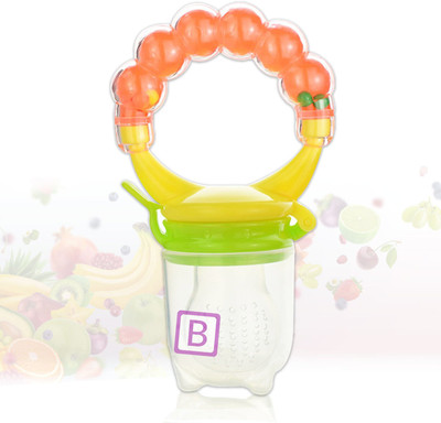 Bembika Baby Nibbler Ring Orange Color, Baby Nibbler Pacifier (6 - 9 Months Baby). Feeder(Small(11))