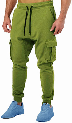 PRASUNS Solid Men Dark Green Track Pants