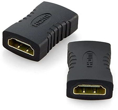 ULTRABYTES  TV-out Cable HDMI Extension Female to Female Connector 4K HDMI Extender Adapter (Pack of 2)(Black, For TV)