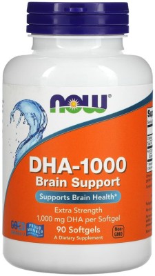 Now Foods DHA-1000 Brain Support, Extra Strength, 1,000 mg, 90 Softgels(90 No)