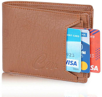 Sonrisa Men Casual Tan Artificial Leather Wallet(10 Card Slots)