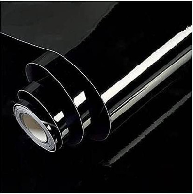 Wallmatte Decorative Black Wallpaper(30 cm x 121.92 cm)
