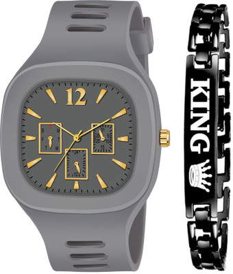 frozil Boys With King Bracelet Pack of 2 Analog Watch  - For Men