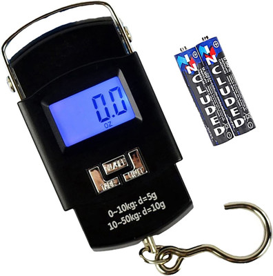 Glancing 50Kg Heavy Duty Luggage Weight Machine Portable, Hook , 50Kg MB220425 Weighing Scale(Black)