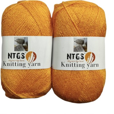 JEFFY Vardhman Bluebell Hand Knitting Wool & Art Craft Yarn, Yellow 300gm