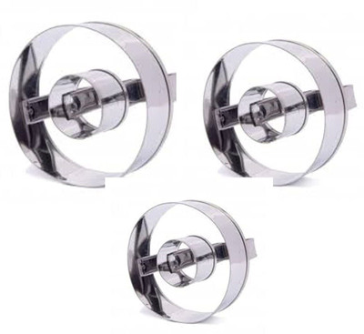 Ochtend Stainless Steel Doughnut Cutter for Baking Set of 3 pc Size 3.5 Inches Cookie Cutter(Pack of 3)