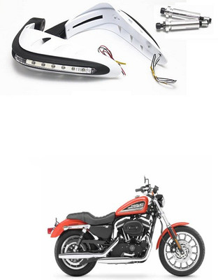 PRTEK Motorcycle Universal Bike Hand Guards with DRL Running Light 952 Bike Crash Guard(Universal For Bike)