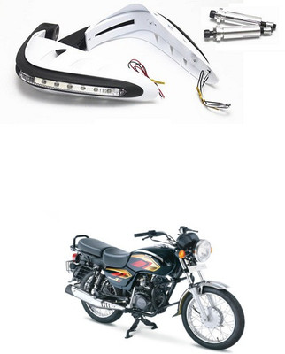 PRTEK Motorcycle Universal Bike Hand Guards with DRL Running Light 876 Bike Crash Guard(TVS)