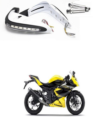 PRTEK Motorcycle Universal Bike Hand Guards with DRL Running Light 886 Bike Crash Guard(Kawasaki)