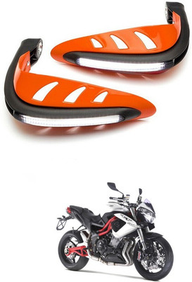 PRTEK Motorcycle Universal Bike Hand Guards with DRL Running Light 553 Bike Crash Guard(Universal For Bike)
