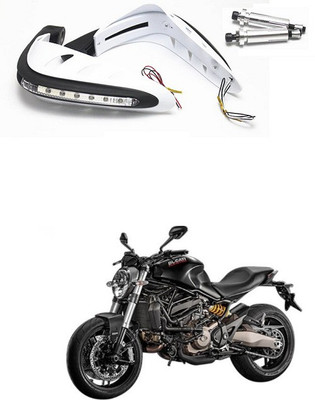 PRTEK Motorcycle Universal Bike Hand Guards with DRL Running Light 880 Bike Crash Guard(TVS)