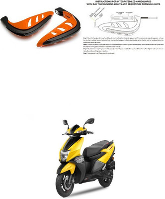 PRTEK Motorcycle Universal Bike Hand Guards with DRL Running Light 501 Bike Crash Guard(TVS)
