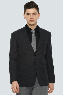 LOUIS PHILIPPE Solid Single Breasted Formal Men Blazer(Black)