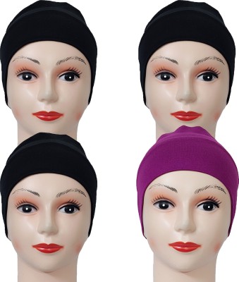 Jazz Mode Solid Skull Cap Cap(Pack of 4)