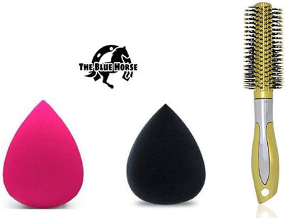 The Blue Horse 2 Blender Puff and Roller Comb Combo Pack of 2(2 Items in the set)