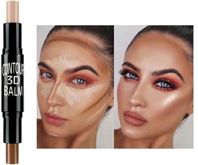 tanvi27 PROFESSIONAL CONTOUR 3D BALM HIGHLIGHT & CONTOUR STICK Concealer Light Skin Concealer(Light Skin+brown, 8 g)