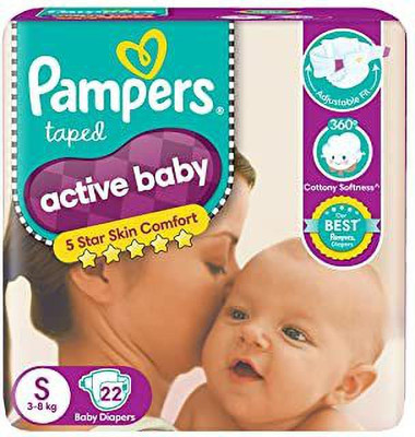 Pampers Active Baby Diapers Taped style diaper - S(22 Pieces)