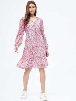 HARPA Women Fit and Flare Multicolor Midi/Calf Length Dress