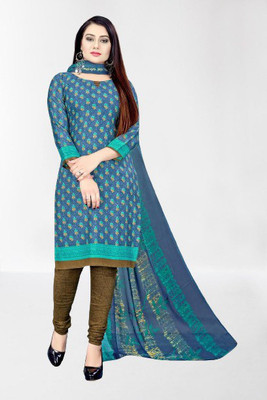 Aumki Crepe Floral Print Salwar Suit Material