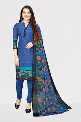 Aumki Crepe Floral Print Salwar Suit Material