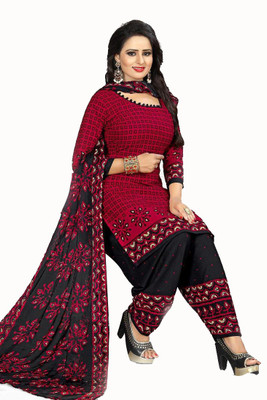 YASHIKA Crepe Solid, Floral Print, Printed, Geometric Print Salwar Suit Material