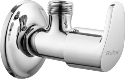 RUHE Vela Brass Angle Valve Faucet/Tap with Wall Flange (Chrome Finish) Angle Cock Faucet(Wall Mount Installation Type)
