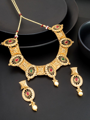 Vermont Brass, Copper, Alloy Gold-plated Multicolor Jewellery Set(Pack of 1)