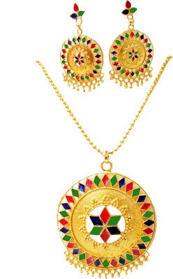 balaji gold Copper Gold-plated Multicolor Jewellery Set(Pack of 1)